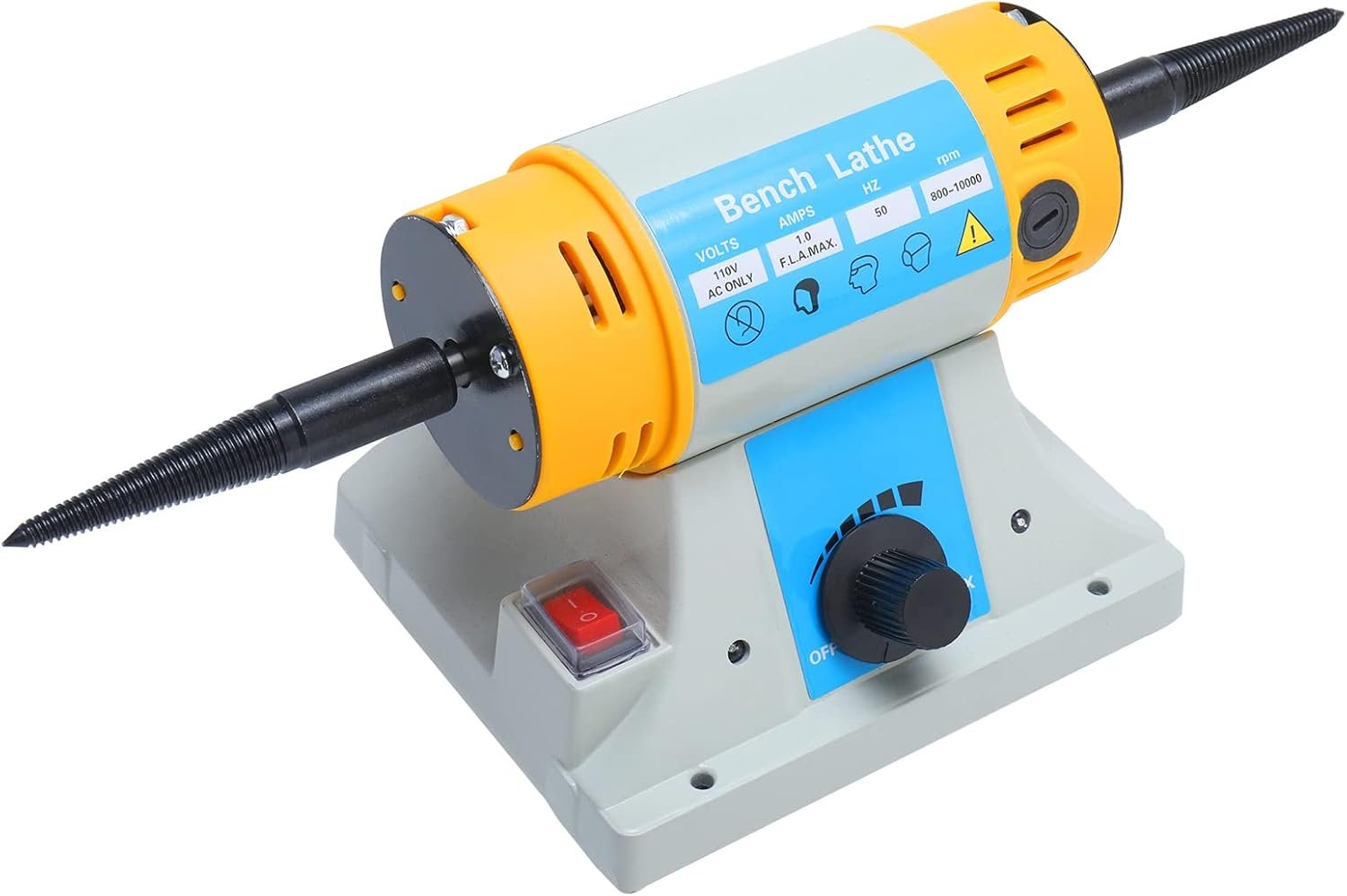 YaeTek 4-1/4" Bench Lathe Buffer Polisher Electric Benchtop Jewelry Polisher Rock Variable Speed Polishing Machine Dual 4 inch Buffing Wheel Bench Grinder Machine for Jewelry, Wood, Silver, Amber - Image 4