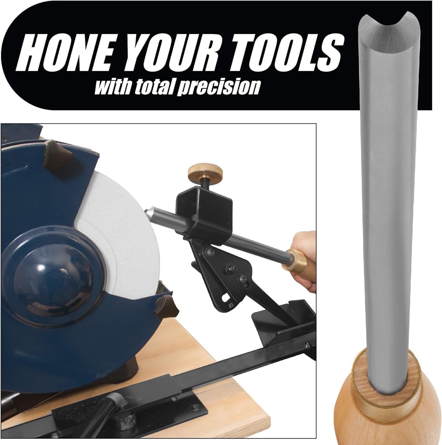 Pro Grind Sharpening System for 8 Inch Grinders to Sharpen Lathe Turning Tools, Chisels, Skews, Bowl Spindle Gouges •Includes Setup Blocks and Quad Jig for 8 inch Grinders - Image 3