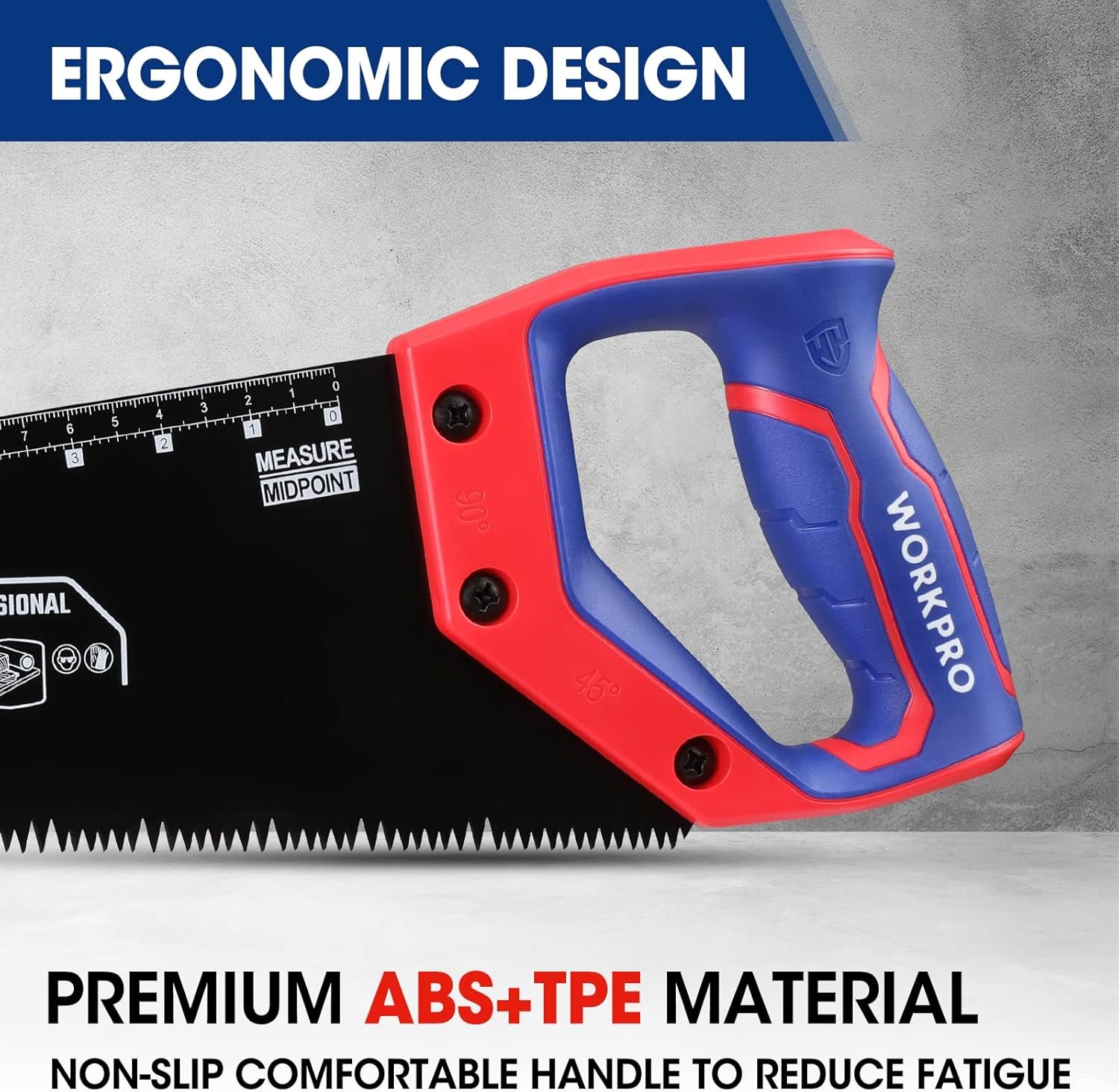 WORKPRO Hand Saw, 16-Inch Universal Handsaw with Non-Slip Comfortable Handle, Anti-rust Wood Saw With Chip Removal Design, Heavy-Duty Hand Saw for Cutting Wood, Laminate, PVC - Image 8