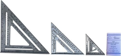 Swanson Tool Co Value Pack Includes the 12 Inch Speed Square (no layout bar), 7″ Speed Square with Blue Book and 4 1/2 Inch Speed Trim Square