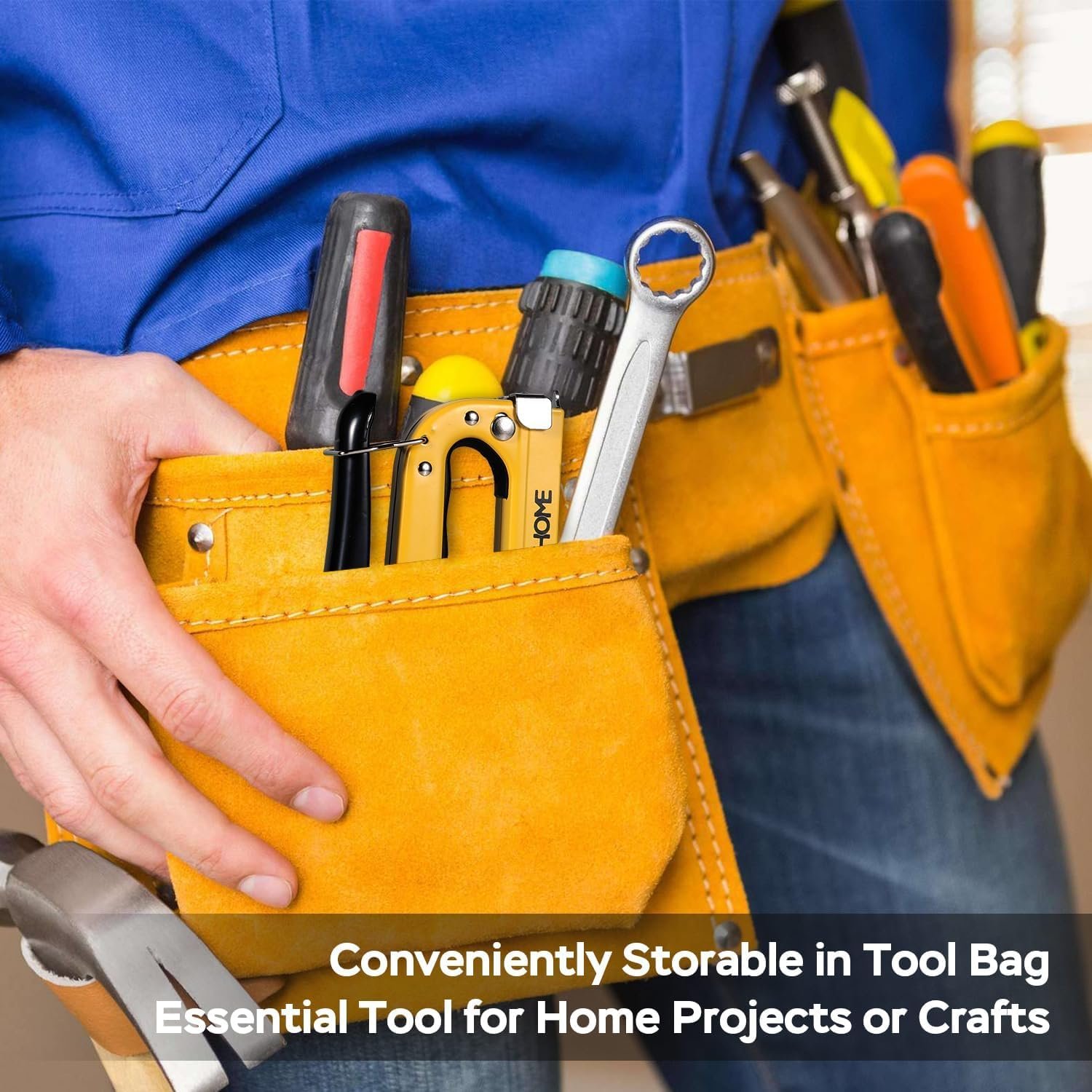 Upholstery Staple Gun Heavy Duty, YEAHOME 4-in-1 Stapler Gun with 4000 Staples, Manual Brad Nailer Power Adjustment Stapler Gun for Wood, Crafts, Carpentry, Decoration DIY - Image 6