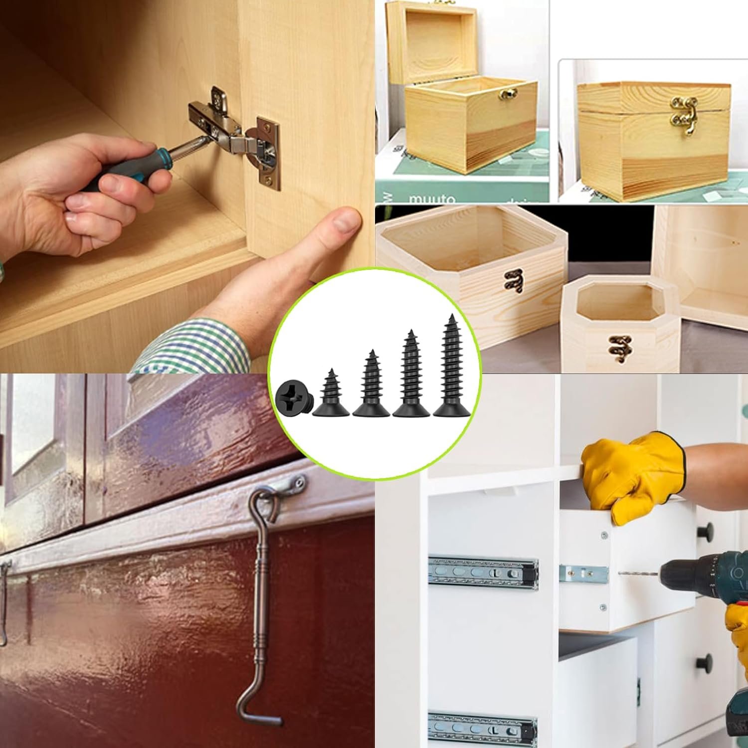 M3 Small Screw Kit, Short Wood Screws Assortment Kit, 600pcs Tiny Screws 6/8/10/12mm Phillips Flat Head Self Tapping Electronic Accessories Screw Multifunctional DIY Micro Woodworking Small Screws Set - Image 5