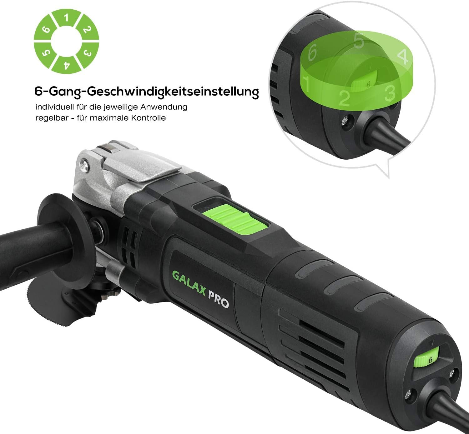 GALAX PRO 3.5A 6 Variable Speed Oscillating Multi Tool Kit with Quick Clamp System Change and 30pcs Accessories, Oscillating Angle:4° for Cutting, Sanding, Grinding - Image 6