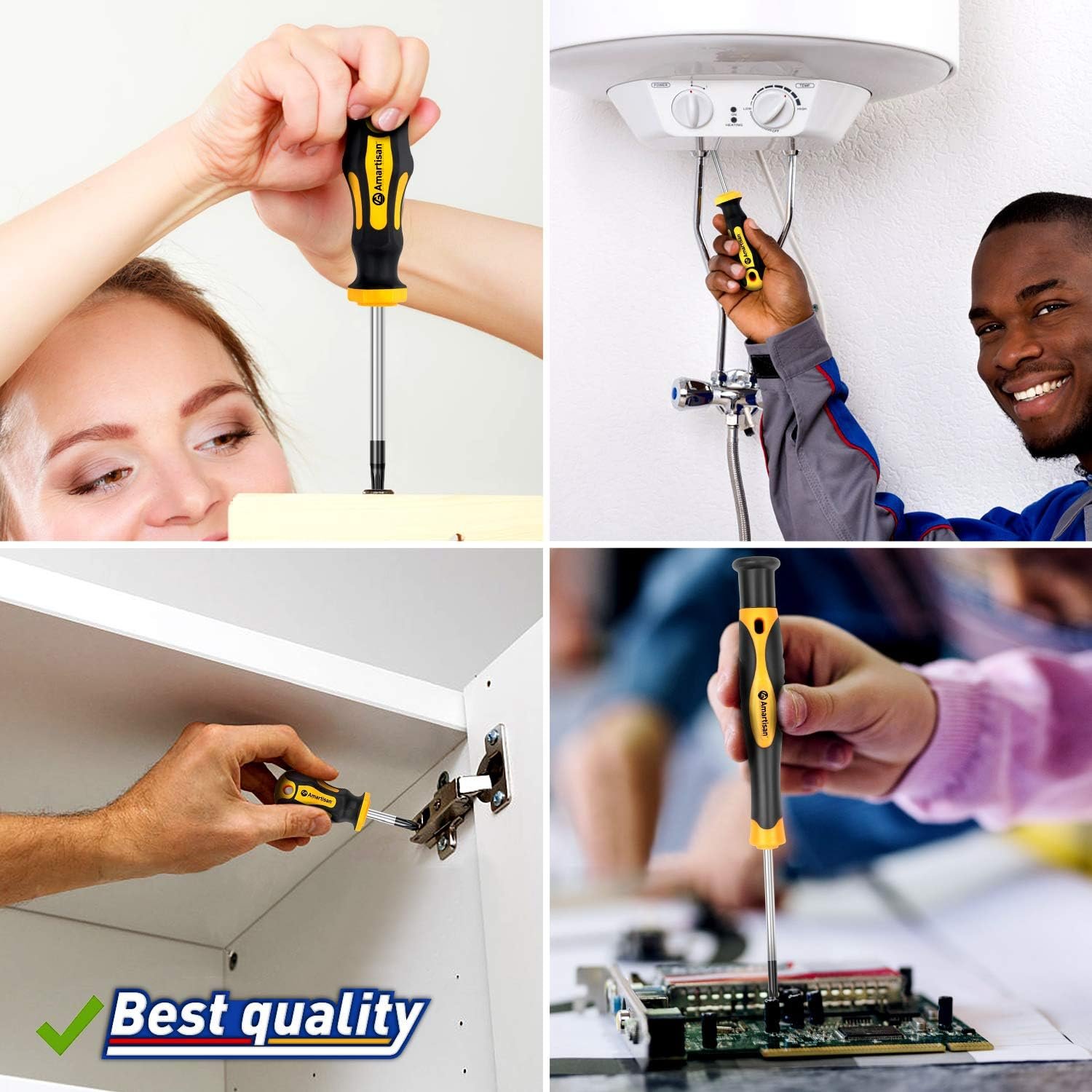 Magnetic Screwdrivers Set with Case, Amartisan 43-piece Includs Slotted, Phillips, Hex, Pozidriv,Torx and Precision Screwdriver Set, Magnetizer Demagnetizer Tools, Tools for Men - Image 9