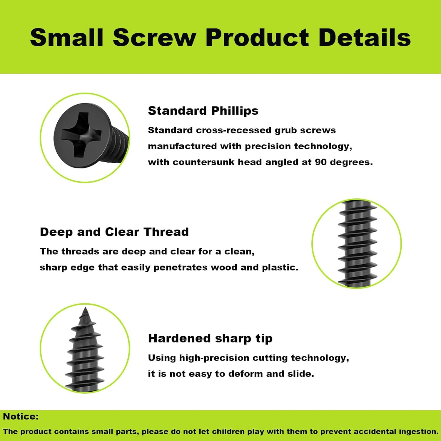 M3 Small Screw Kit, Short Wood Screws Assortment Kit, 600pcs Tiny Screws 6/8/10/12mm Phillips Flat Head Self Tapping Electronic Accessories Screw Multifunctional DIY Micro Woodworking Small Screws Set - Image 3
