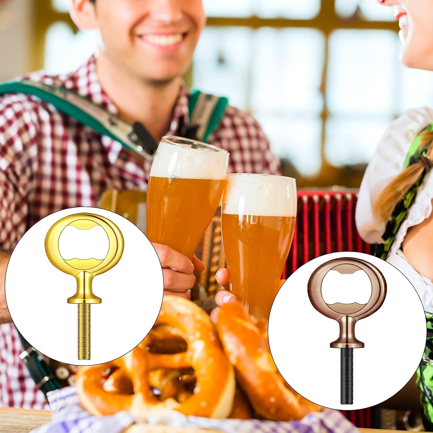 Patelai 10 Pieces Metal Bottle Opener Blank Stainless Steel Flat Bottle Opener Inserts Kit Threaded Beer Hardware for Valentine's Day Wedding Wine Party Wood Turning DIY Handmade Project Craft - Image 8