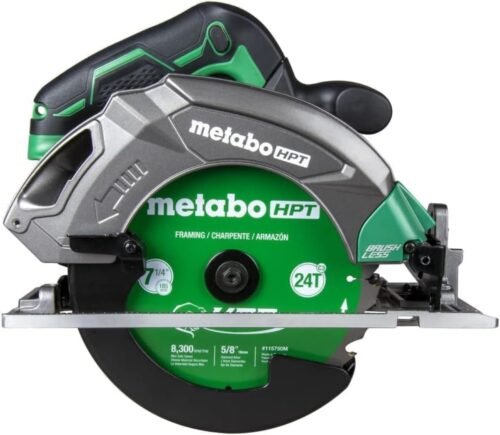 Metabo HPT 18V MultiVolt Cordless Circular Saw, 7-1/4-Inch Saw Blade, Power Tool only – No Battery, LED Work Light, Dust Blower, On-tool Blade Wrench & Kickback Protection, Lightweight, C1807DAQ4