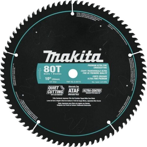 Makita A-94770 10-Inch 80 Tooth Ultra Coated Mitersaw Blade , Black
